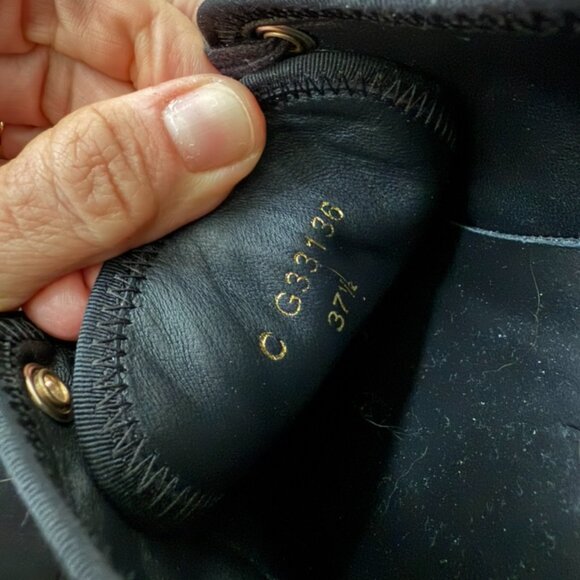 Chanel black velour CC sneakers size 37.5 - Picture 7 of 8